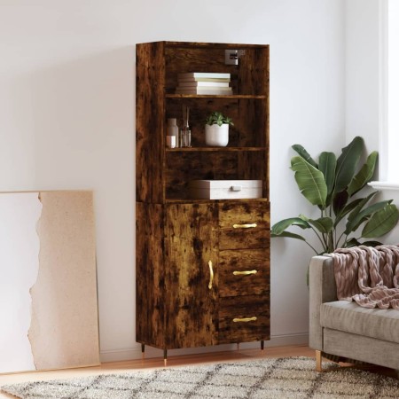 Tall smoked oak plywood highboard 69.5x34x180 cm by vidaXL, Sideboards - Ref: Foro24-3189426, Price: 148,24 €, Discount: %