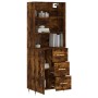 Tall smoked oak plywood highboard 69.5x34x180 cm by vidaXL, Sideboards - Ref: Foro24-3189426, Price: 148,24 €, Discount: %