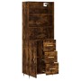 Tall smoked oak plywood highboard 69.5x34x180 cm by vidaXL, Sideboards - Ref: Foro24-3189426, Price: 148,24 €, Discount: %