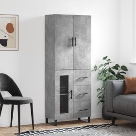 Concrete gray plywood tall sideboard 69.5x34x180 cm by vidaXL, Sideboards - Ref: Foro24-3195983, Price: 177,42 €, Discount: %