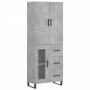 Concrete gray plywood tall sideboard 69.5x34x180 cm by vidaXL, Sideboards - Ref: Foro24-3195983, Price: 176,99 €, Discount: %