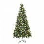 Árbol de Navidad artificial iluminado con luces y piñas 210 cm de vidaXL, Arboles de navidad - Ref: Foro24-3077748, Precio: 1...