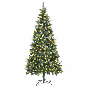 Árbol de Navidad artificial iluminado con luces y piñas 210 cm de vidaXL, Arboles de navidad - Ref: Foro24-3077748, Precio: 9...