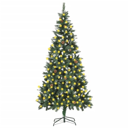 Künstlicher Weihnachtsbaum beleuchtet mit Lichtern und Tannenzapfen 210 cm von vidaXL, Weihnachtsbäume - Ref: Foro24-3077748,...