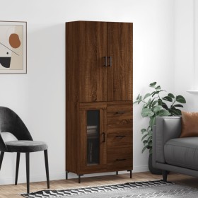 Tall oak brown plywood sideboard 69.5x34x180 cm by vidaXL, Sideboards - Ref: Foro24-3195962, Price: 167,99 €, Discount: %