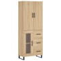 Aparador alto madera contrachapada color roble 69,5x34x180 cm de vidaXL, Aparadores - Ref: Foro24-3195982, Precio: 176,99 €, ...