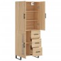 Aparador alto madera contrachapada color roble 69,5x34x180 cm de vidaXL, Aparadores - Ref: Foro24-3195982, Precio: 176,99 €, ...