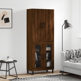 Tall brown oak plywood sideboard 69.5x34x180 cm by vidaXL, Sideboards - Ref: Foro24-3195762, Price: 166,99 €, Discount: %