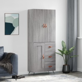 Aparador alto madera contrachapada gris sonoma 69,5x34x180 cm de vidaXL, Aparadores - Ref: Foro24-3195993, Precio: 156,99 €, ...