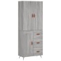 High sideboard sonoma gray plywood 69.5x34x180 cm by vidaXL, Sideboards - Ref: Foro24-3195993, Price: 156,99 €, Discount: %