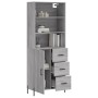 Aparador alto madera contrachapada gris sonoma 69,5x34x180 cm de vidaXL, Aparadores - Ref: Foro24-3189459, Precio: 164,04 €, ...