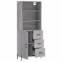 Aparador alto madera contrachapada gris sonoma 69,5x34x180 cm de vidaXL, Aparadores - Ref: Foro24-3189459, Precio: 164,04 €, ...