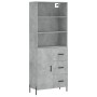 Aparador alto madera contrachapada gris hormigón 69,5x34x180 cm de vidaXL, Aparadores - Ref: Foro24-3189457, Precio: 159,56 €...