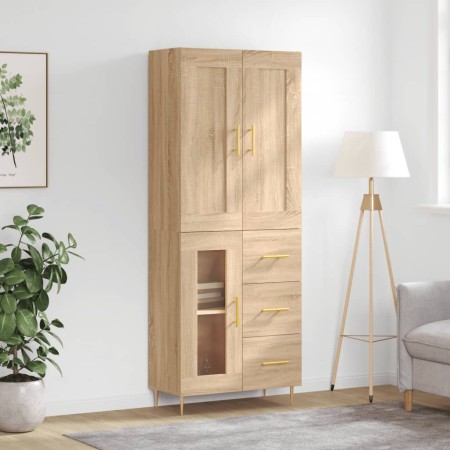 Aparador alto madera contrachapada color roble 69,5x34x180 cm de vidaXL, Aparadores - Ref: Foro24-3199932, Precio: 164,83 €, ...