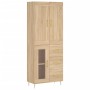 Aparador alto madera contrachapada color roble 69,5x34x180 cm de vidaXL, Aparadores - Ref: Foro24-3199932, Precio: 164,83 €, ...