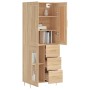 Aparador alto madera contrachapada color roble 69,5x34x180 cm de vidaXL, Aparadores - Ref: Foro24-3199932, Precio: 164,83 €, ...