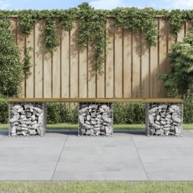 Gartenbank im Gabionen-Design aus imprägniertem Kiefernholz, 203 x 31 x 42 cm von vidaXL, Gartenbänke - Ref: Foro24-834334, P...