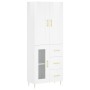 Aparador alto madera contrachapada blanco brillo 69,5x34x180 cm de vidaXL, Aparadores - Ref: Foro24-3199931, Precio: 168,21 €...