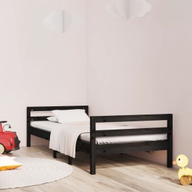 Estructura de cama madera maciza de pino negro 80x200 cm de vidaXL, Camas y somieres - Ref: Foro24-821633, Precio: 115,99 €, ...