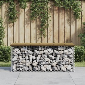 Bank garden design with gabions impregnated pine wood 103x44x42cm by vidaXL, garden benches - Ref: Foro24-834361, Price: 104,...