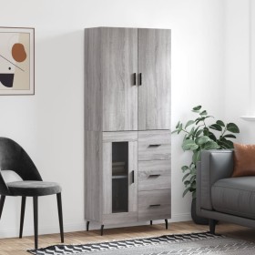 Tall gray Sonoma plywood sideboard 69.5x34x180 cm by vidaXL, Sideboards - Ref: Foro24-3195977, Price: 170,99 €, Discount: %