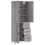 Aparador alto madera contrachapada gris sonoma 69,5x34x180 cm de vidaXL, Aparadores - Ref: Foro24-3195977, Precio: 169,68 €, ...