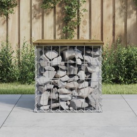 Bank garden design with gabions made of impregnated pine wood, 43x44x42 cm. by vidaXL, garden benches - Ref: Foro24-834337, P...