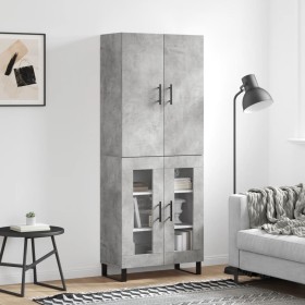 Concrete gray plywood tall sideboard 69.5x34x180 cm by vidaXL, Sideboards - Ref: Foro24-3195759, Price: 161,75 €, Discount: %