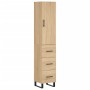 Aparador de madera contrachapada roble Sonoma 34,5x34x180 cm de vidaXL, Aparadores - Ref: Foro24-3198876, Precio: 128,07 €, D...