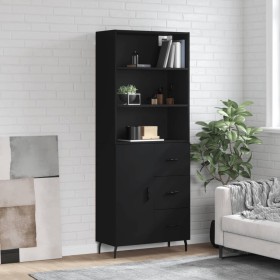 Aparador alto madera contrachapada negro 69,5x34x180 cm de vidaXL, Aparadores - Ref: Foro24-3189462, Precio: 174,99 €, Descue...