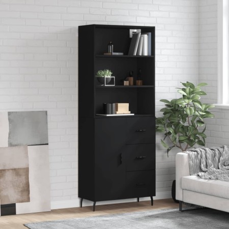 Tall black plywood sideboard 69.5x34x180 cm by vidaXL, Sideboards - Ref: Foro24-3189462, Price: 176,55 €, Discount: %