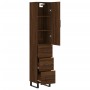 Tall brown oak plywood sideboard 34.5x34x180 cm by vidaXL, Sideboards - Ref: Foro24-3198880, Price: 116,99 €, Discount: %