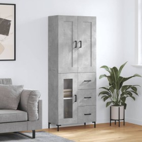 Concrete gray plywood tall sideboard 69.5x34x180 cm by vidaXL, Sideboards - Ref: Foro24-3199941, Price: 158,99 €, Discount: %