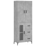 Aparador alto madera contrachapada gris hormigón 69,5x34x180 cm de vidaXL, Aparadores - Ref: Foro24-3199941, Precio: 158,05 €...