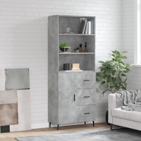 Concrete gray plywood tall sideboard 69.5x34x180 cm by vidaXL, Sideboards - Ref: Foro24-3189465, Price: 149,24 €, Discount: %