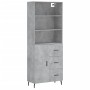 Concrete gray plywood tall sideboard 69.5x34x180 cm by vidaXL, Sideboards - Ref: Foro24-3189465, Price: 150,43 €, Discount: %