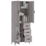 Aparador alto madera contrachapada gris sonoma 69,5x34x180 cm de vidaXL, Aparadores - Ref: Foro24-3195961, Precio: 168,06 €, ...