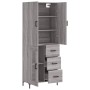 Aparador alto madera contrachapada gris sonoma 69,5x34x180 cm de vidaXL, Aparadores - Ref: Foro24-3195961, Precio: 168,06 €, ...