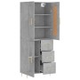 Aparador alto madera contrachapada gris hormigón 69,5x34x180 cm de vidaXL, Aparadores - Ref: Foro24-3199933, Precio: 151,99 €...