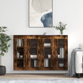 Wall cabinets 2 units engineered wood smoked oak by vidaXL, Sideboards - Ref: Foro24-3197918, Price: 155,99 €, Discount: %