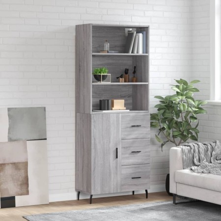 Aparador alto madera contrachapada gris sonoma 69,5x34x180 cm de vidaXL, Aparadores - Ref: Foro24-3189467, Precio: 156,99 €, ...