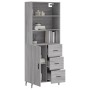 Aparador alto madera contrachapada gris sonoma 69,5x34x180 cm de vidaXL, Aparadores - Ref: Foro24-3189467, Precio: 156,99 €, ...