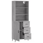 Aparador alto madera contrachapada gris sonoma 69,5x34x180 cm de vidaXL, Aparadores - Ref: Foro24-3189467, Precio: 156,99 €, ...