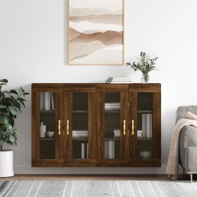 Wandschränke, 2 Stück, Eichenbraun, Holzwerkstoff von vidaXL, Sideboards - Ref: Foro24-3197928, Preis: 159,99 €, Rabatt: %