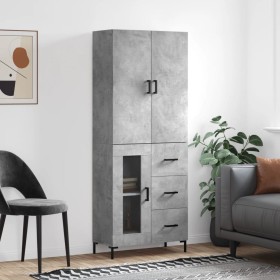 Concrete gray plywood tall sideboard 69.5x34x180 cm by vidaXL, Sideboards - Ref: Foro24-3195959, Price: 164,20 €, Discount: %