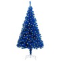 Künstlicher Weihnachtsbaum mit LEDs und blauem PVC-Träger 150 cm von vidaXL, Weihnachtsbäume - Ref: Foro24-3077422, Preis: 28...