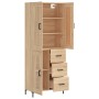 High oak-colored plywood sideboard 69.5x34x180 cm by vidaXL, Sideboards - Ref: Foro24-3199940, Price: 157,38 €, Discount: %