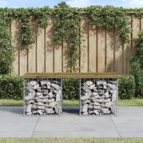 Bank garden design with gabions impregnated pine wood 103x44x42cm by vidaXL, garden benches - Ref: Foro24-834340, Price: 54,6...