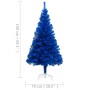 Künstlicher Weihnachtsbaum mit LEDs und blauem PVC-Träger 150 cm von vidaXL, Weihnachtsbäume - Ref: Foro24-3077422, Preis: 28...