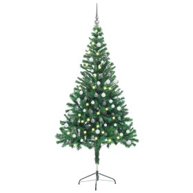 Künstlicher Weihnachtsbaum mit Lichtern und Kugeln 380 Zweige 150 cm von vidaXL, Weihnachtsbäume - Ref: Foro24-3077660, Preis...